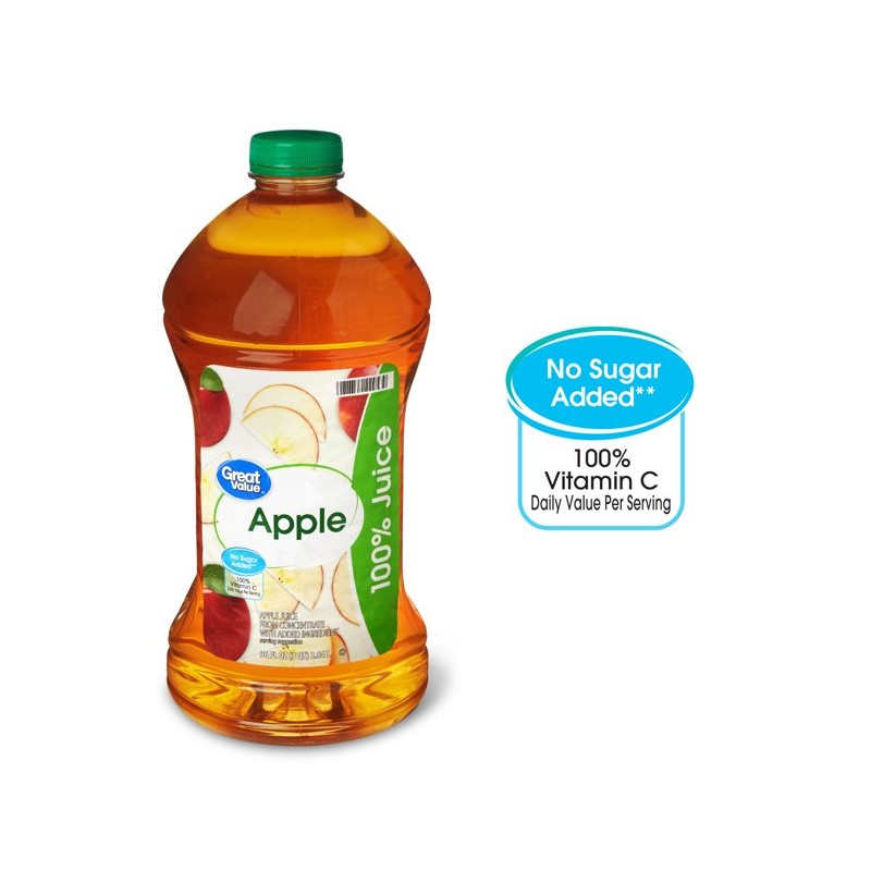Great Value 100% Apple Juice, 96 Fl. Oz.