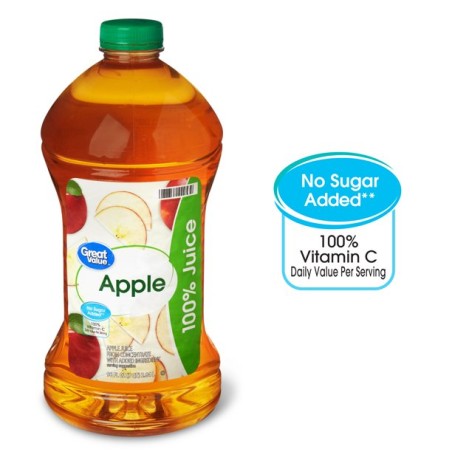 Great Value 100% Apple Juice, 96 Fl. Oz.